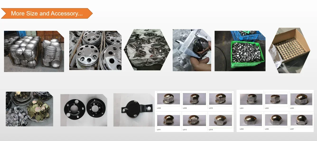 Tapetes de aço inoxidável para veículos com cobertura de roda universal de 17,5 polegadas