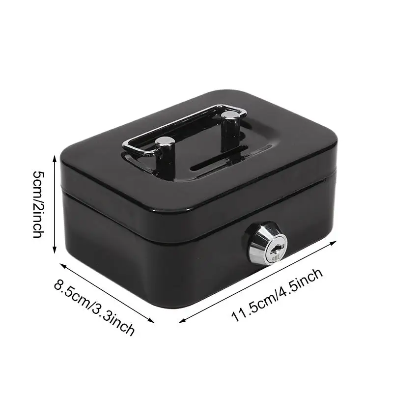 Mini Money Safe Box Key Money Holder Metal Storage Case Small Security Lock Box with Key Kids Portable Lockable Coin Boxes