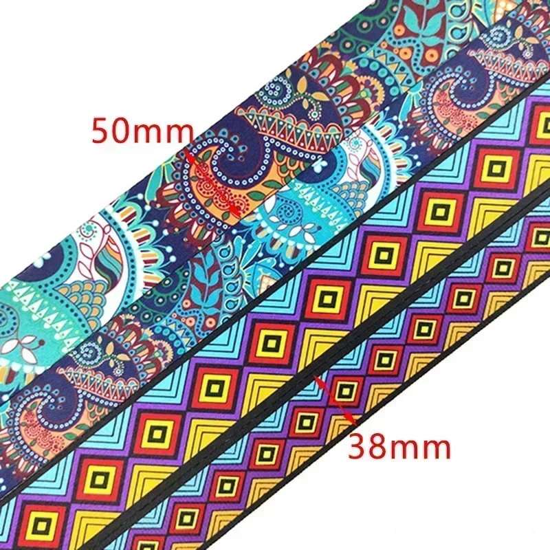 2M 38/50mm Ethnic Jacquard Webbing Print Nylon Lace Ribbon Bag Strap Tape Belt Sling Clothing Decoration Band Sewing Accessories