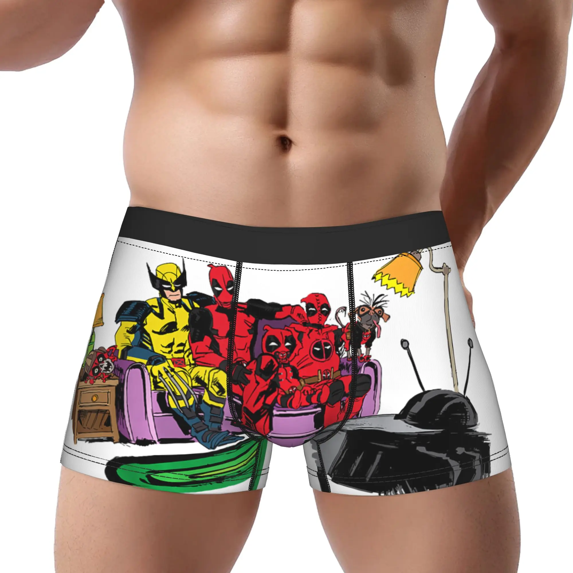 

Marvel boxers Happy Deadpool Underpants Breathbale Panties Men Underwear Comfortable Shorts Boxer Briefs calzoncillos hombre