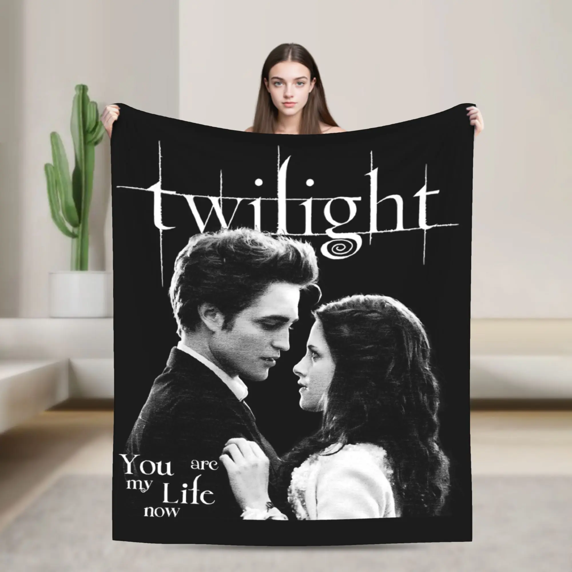 Twilight Movie Edward and Bella Blanket Fleece Summer  Breathable Super Soft Throw Blanket for Sofa Office Plush Thin Quilt
