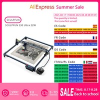 SCULPFUN S30 Ultra 22W Laser Engraving Machine 600x600mm Automatic 32Bit Air-Assisted Motherboard & Nozzle With Laser Repair Kit