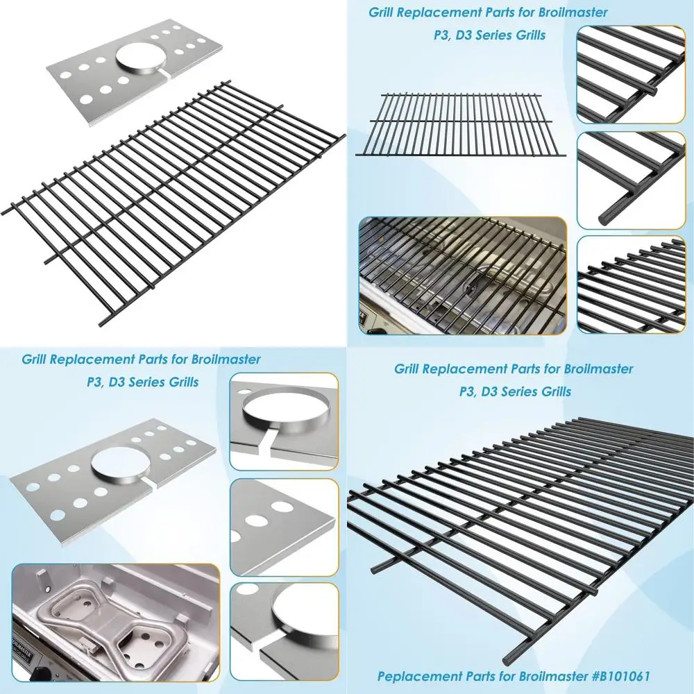 

Broilmaster P3 & D3 Grill Replacement Parts: DPP-6SS, DPP-7SS, B063065, B101061 Racks & Shields