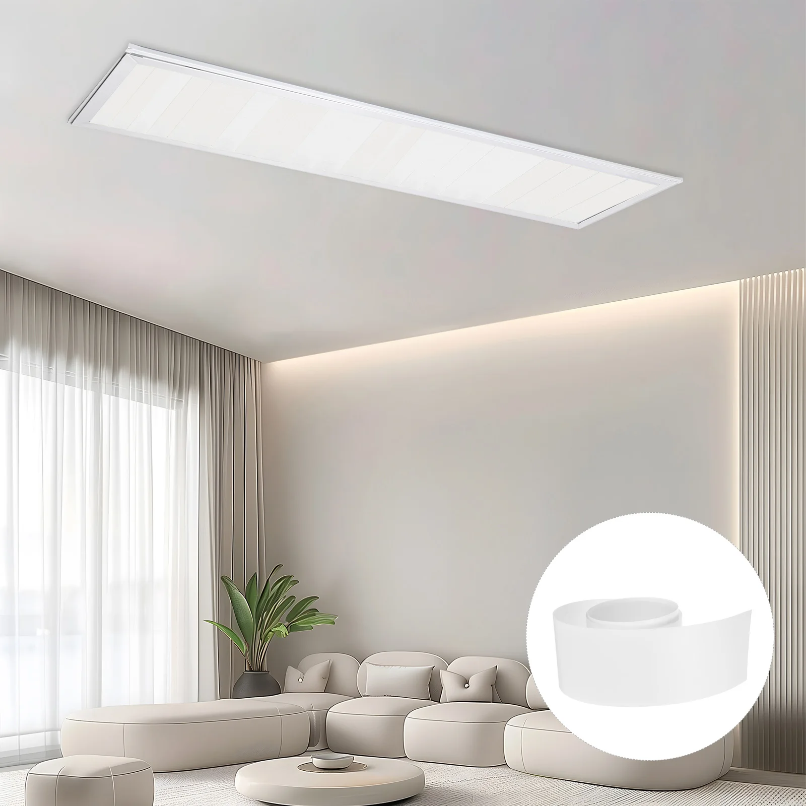 

Office Ceiling Diffuser Fireproof Heat Resistant Soft Light Lamp Shade Anti Glare Long Strip Design Pvc Durable Hanging Light