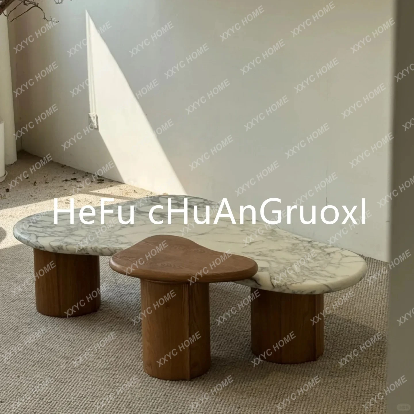 

L Medieval Style Solid Wood Coffee Table Living Room Home Marble Creative Retro Style Tea Table Negotiation Art Oval Table