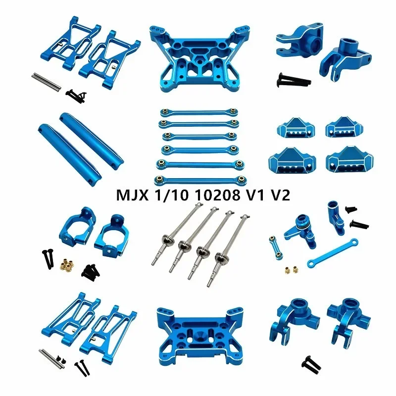 MJX 10208 V1 V2 bras oscillant en métal tasse de direction moyeu transporteur biellette tour de choc arbre d'entraînement ensemble RC voiture mise à niveau pièces accessoires