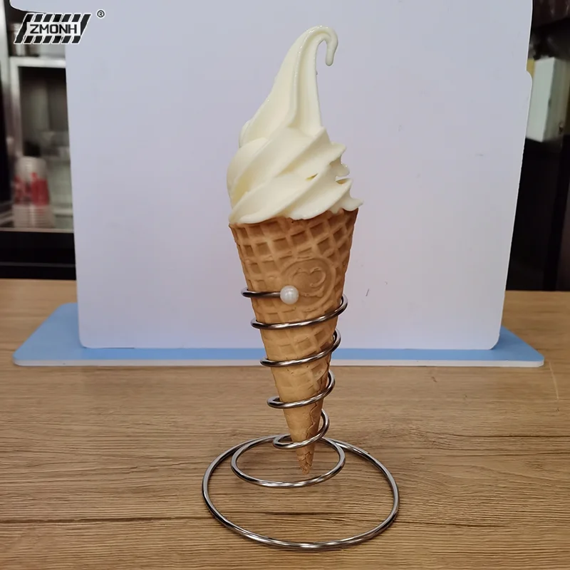 1 Peça Suporte Expositor de Metal para Cones, Sorvetes, Batatas Fritas, Waffles, Cones de Sorvete, Batatas Fritas em Rolo e Pizza, em Aço Inoxidável