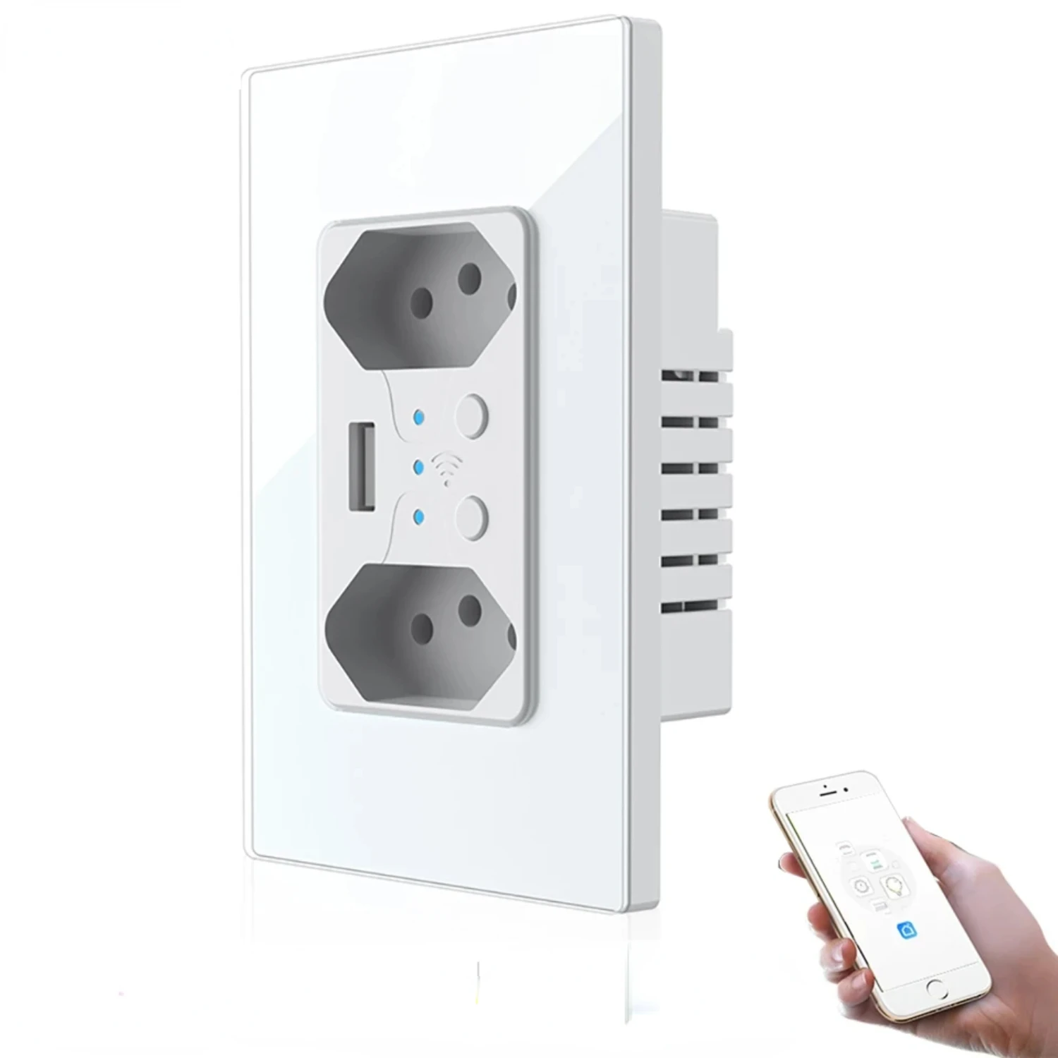 Upgrade your home with this sleek and efficient WiFi Smart Brazil Wall Socket, perfect for bringing the latest in modern conveni