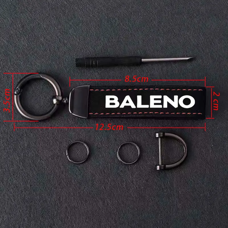 Auto Sleutelhanger Echt Lederen Sleutelhanger Pure Kleur Gesp Luxe Sleutelhanger Cadeau Auto Sleutelhanger Voor Suzuki Baleno Auto Accessorie