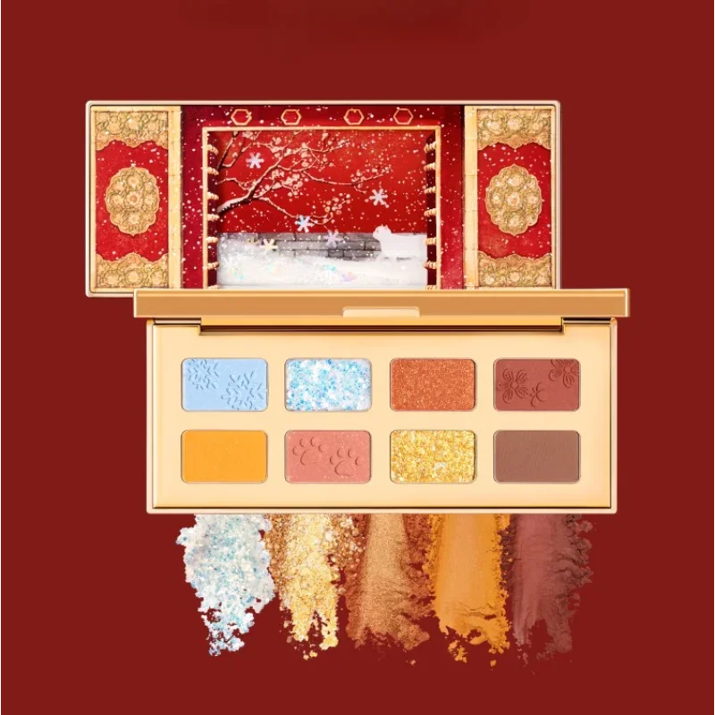 Palace Museum Makeup 8-color Eyeshadow Palette Snow Multicolor Matte Shimmer Pearlscent Long-lasting Waterproof Makeup Cosmetics