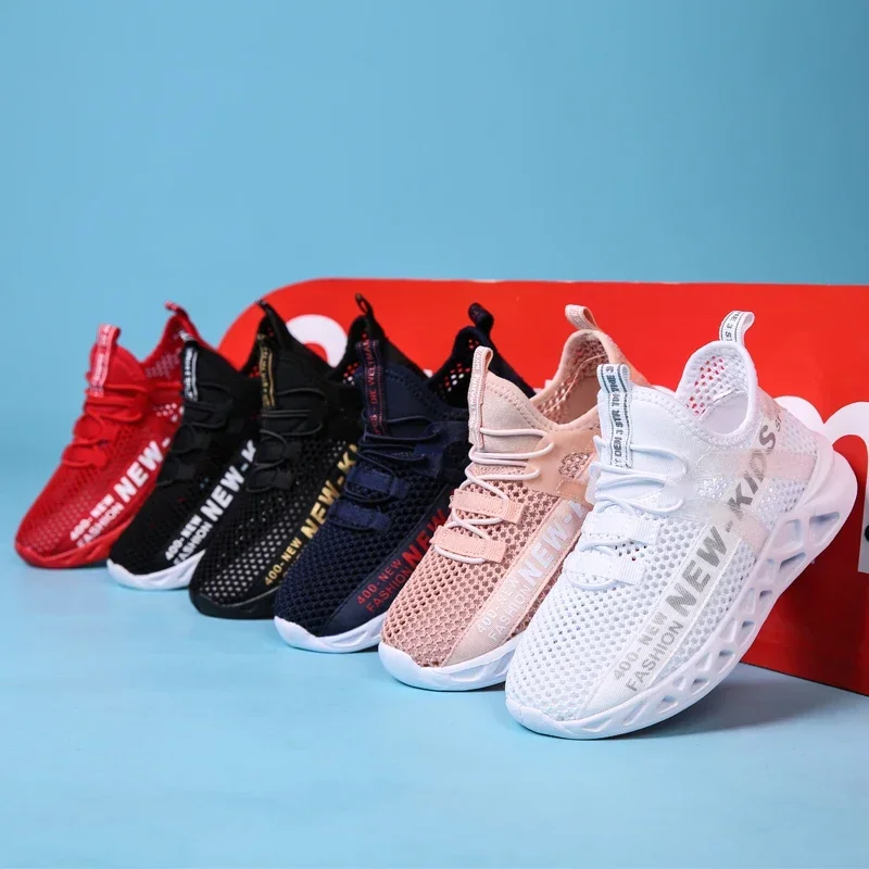 

Fashion Casual Skate Shoes Girls Light Sneakers Student Kid Summer Black Mesh Sport Footwear Children Flat White Sandals Boy