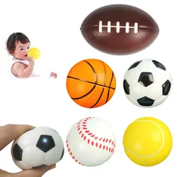 Bola de espuma para futebol, basquete, beisebol, tênis, brinquedo infantil, descompressão, bola de estresse, anti-stress, 5pcs