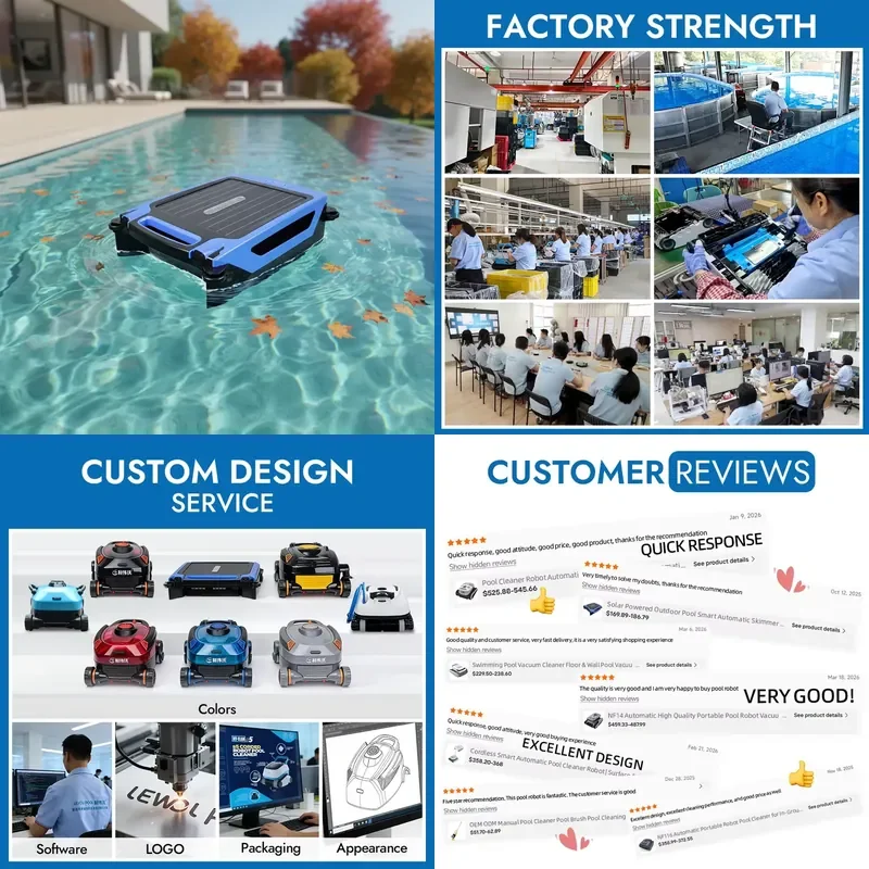 STROVAN NF17 Solar Pool Skimmer Robot Auto Surface Cleaning Machine for Inground Above Ground Pool OEM