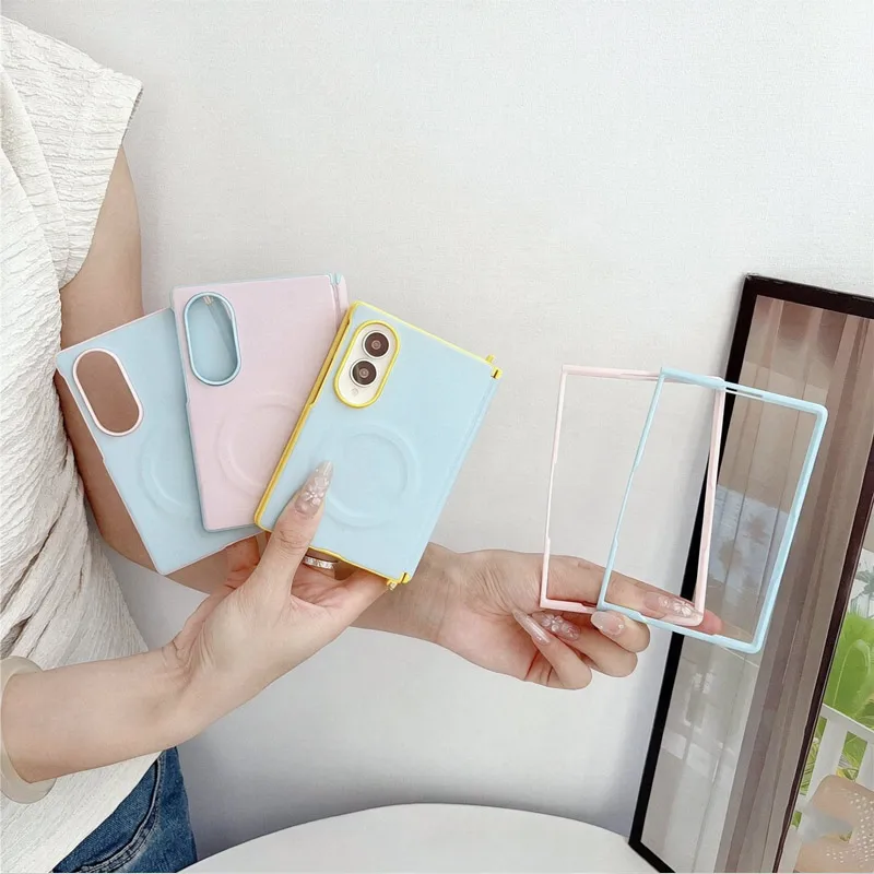 Shockproof Phone Case Dopamine Color Magnetic Wireless Charging For Samsung Galaxy Z Fold 8 Protective Shell Mobile Accessories