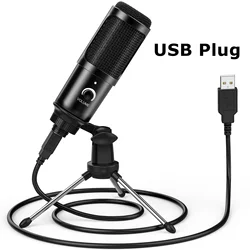 USB Microphone for PC Computer Smartphone Video Recording Profession Condenser Microphone Karaoke Streaming Gaming Studio Mic