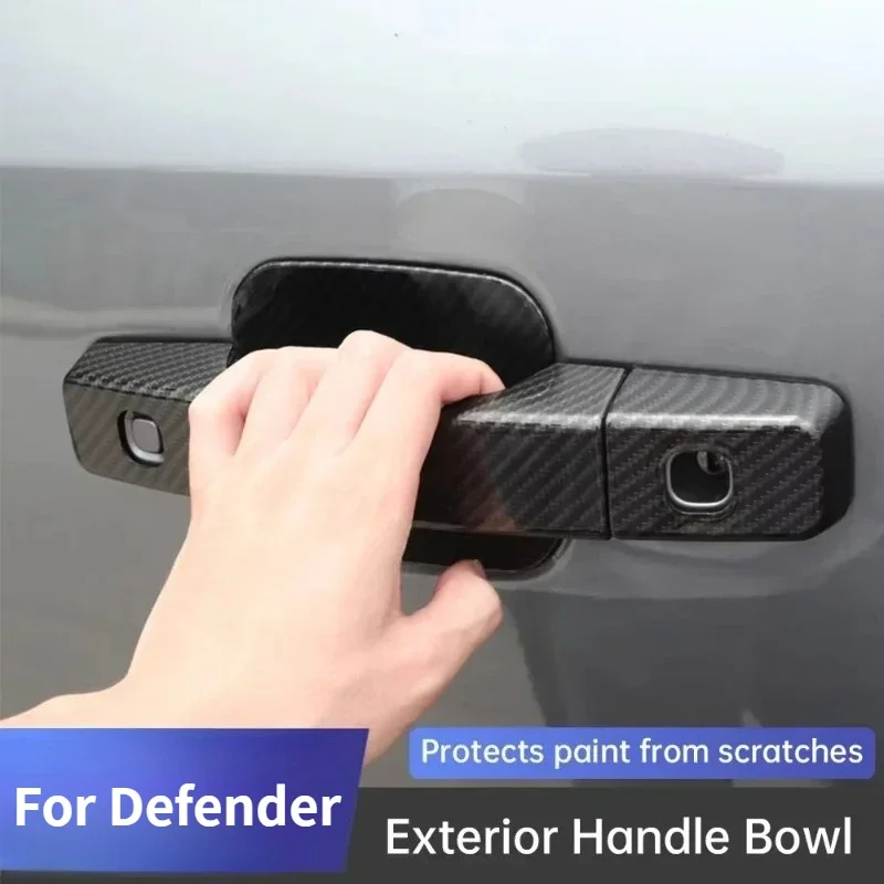 For Land Rover Defender 90 110 Real Dry Carbon Fiber 20-2025 Handle Door Bowl External Handle Stick Door Handle Decorative Strip