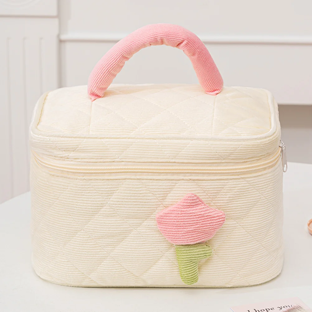 

2pcs Bag Corduroy Organizer Bucket Pouch For Travel Jewelry Essentials Small Makeup Case Purse Makeup Bags