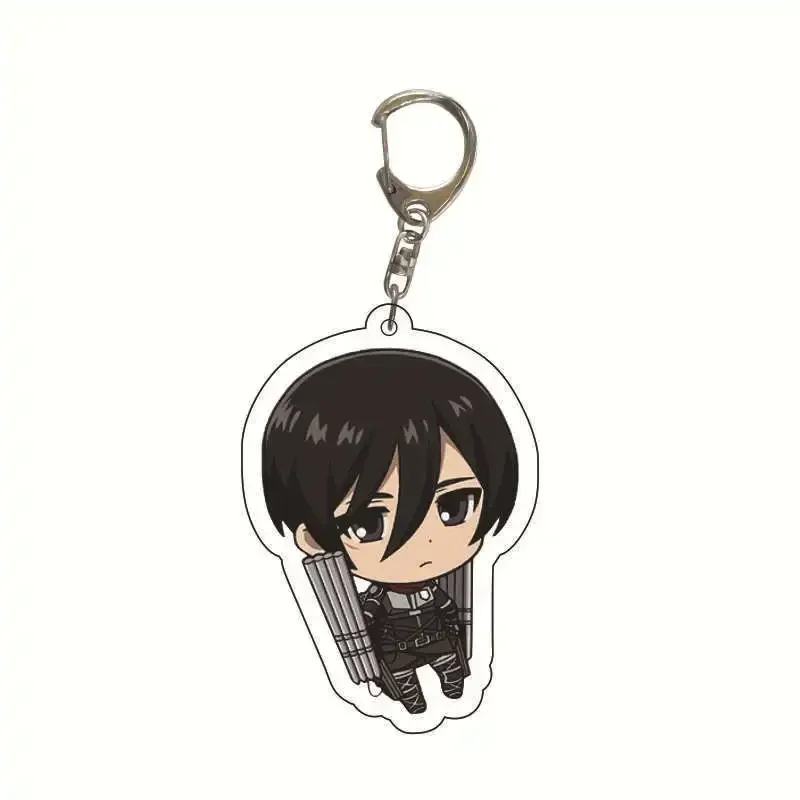 Anime Figure Eren Jaeger Mikasa·Ackerman Armin Arlert Key Ring HD Pattern Acrylic Key Chain Model Plate Animation Derivatives