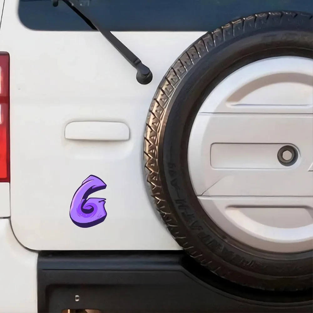 Graffiti 0-9 Number Waterproof Vinyl Stickers Purple Black, Decals for Car Motorcycle Laptop Phone DIY Decoration