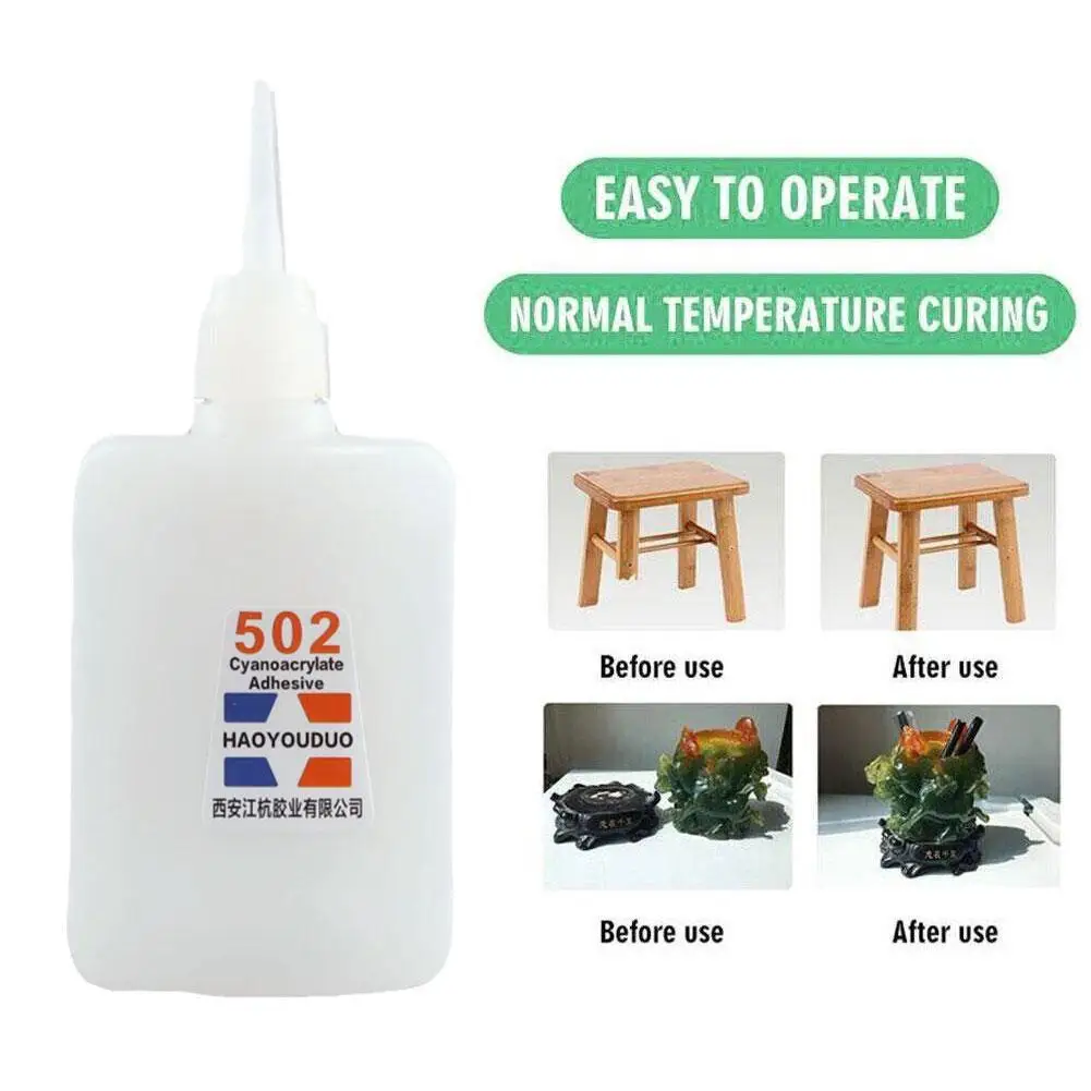 40Ml 502 Super Glue Instant Quick Dry Cyanoacrylate Adhesive Quick Bond Leather Rubber Metal Fast Repairing Universal Adhesion