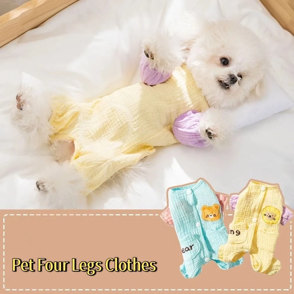 Double-Layer Yarn Pet Four Legs Clothes Soft Breathable Pet Jumpsuits Belly Protection Comfortable Dog Clothes
