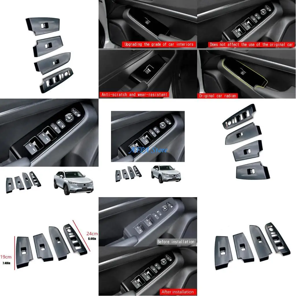 

U13C Weatherproof Precise Fit Door Armrest Panel For 2021-2022 Vehicles ABS Material Scratch Resistant Window Switches Cover