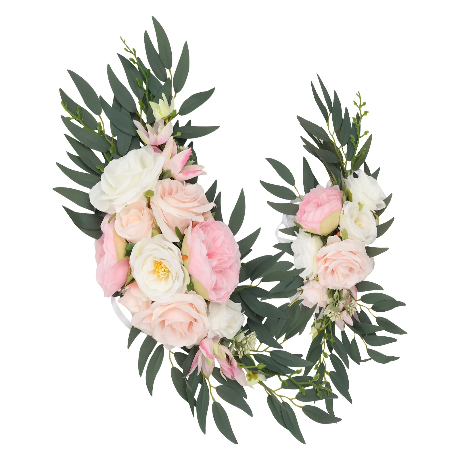 

2Pcs Artificial Wedding Arch Flower Set for Ceremony Party Welcome Sign Floral Garland Ornament Wedding Arch Flower