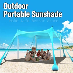 Family Beach Awning Ultralight Sunshade Tent Outdoor Portable UV Resistant Patio Shade Waterproof Beach Camping Sun Shelter