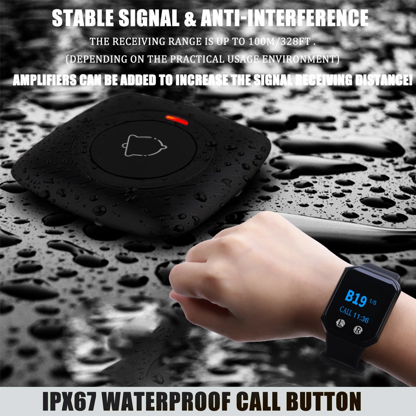 BYHUBYENG 10Pcs disabili chiamata di emergenza servizio ristorante chiamata cercapersone sistema cercapersone pulsante cameriere Wireless impermeabile