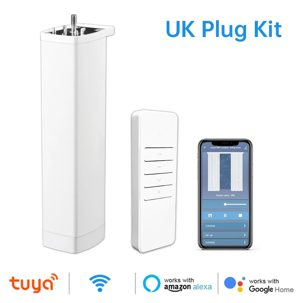 Werk met Tuya Wifi/Zigbee elektrische gordijnsluitermotor met RF-afstandsbediening 22,5 cm formaat APP-bediening Alexa Google Home SmartThings