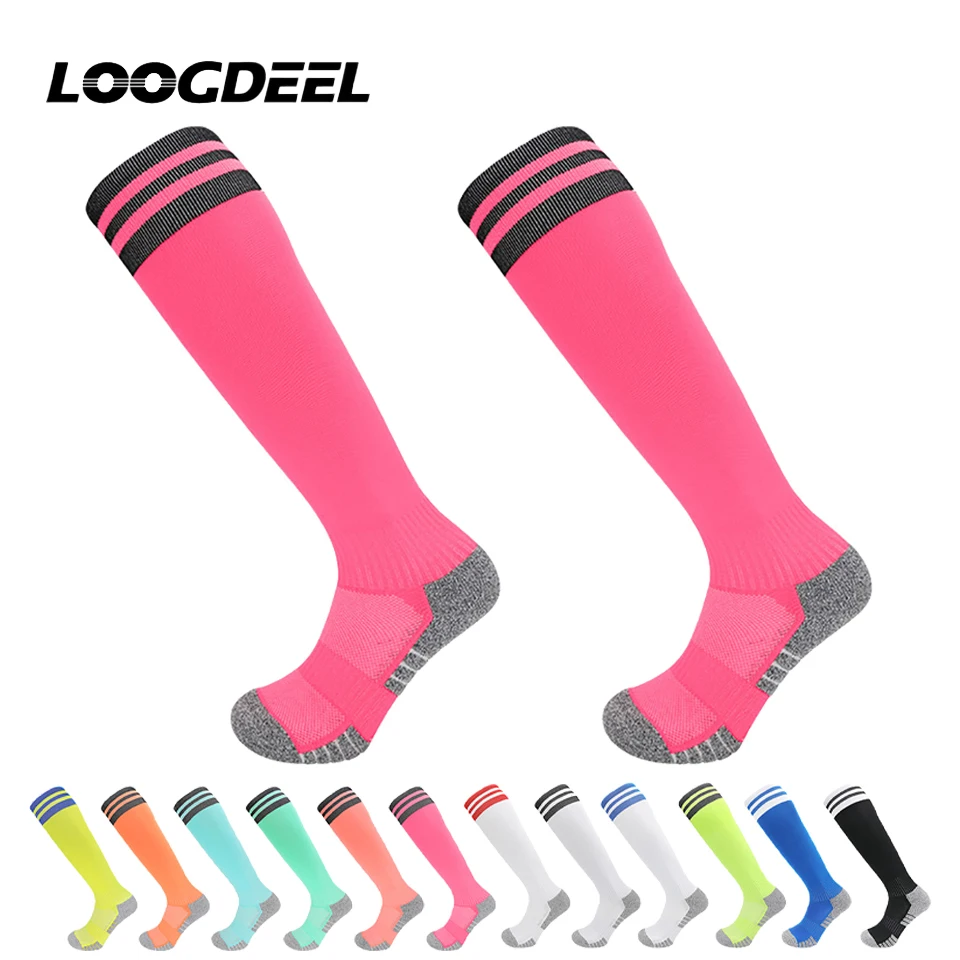 

Loogdeel 1Pair Thickened Towel Bottom Football Socks over Knee Training Sports Socks Breathable Comfortable Professional Unisex