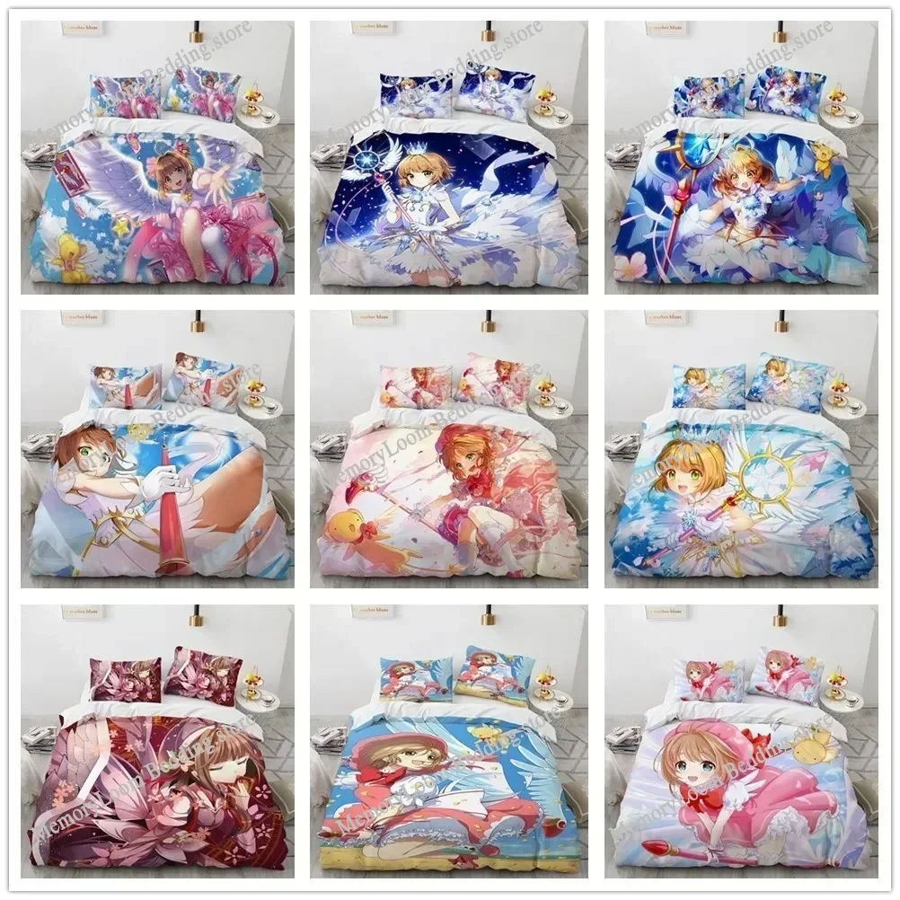 Anime Cardcaptor Sakura Bedding Set Duvet Cover Bedroom Comforter Covers Single Twin King Size Quilt Cover Home Textile