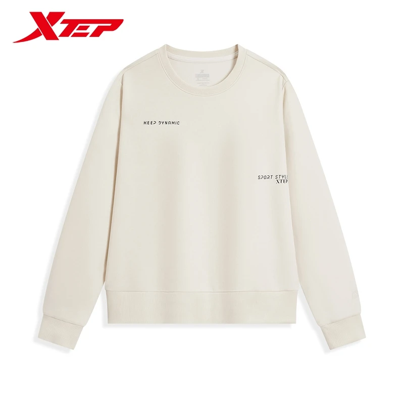 Xtep Pullover Hoodie For Women 2024 Autumn Comfortable Soft Sweatshirt Leisure Athletic Outdoor Long sleeves Tops 876328920019