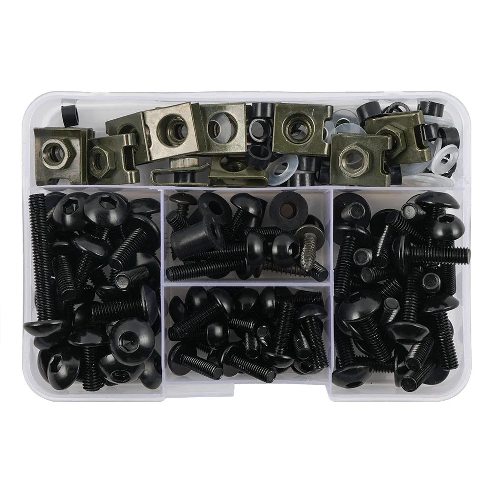 

177PCS Screws Nut Motorcycle Alloy Fairing Bolt Screw Bolts Black Kits For Yamaha YZF R6 R1 R25 R125 R3 T-MAX MT XJR MT XJ