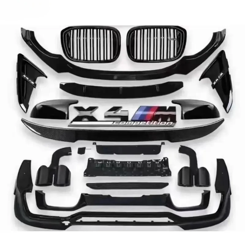 

ABS Bright Black Front Lip Grills Rear Diffuser Spoiler Mirror Cover Body Kit For G02 X4