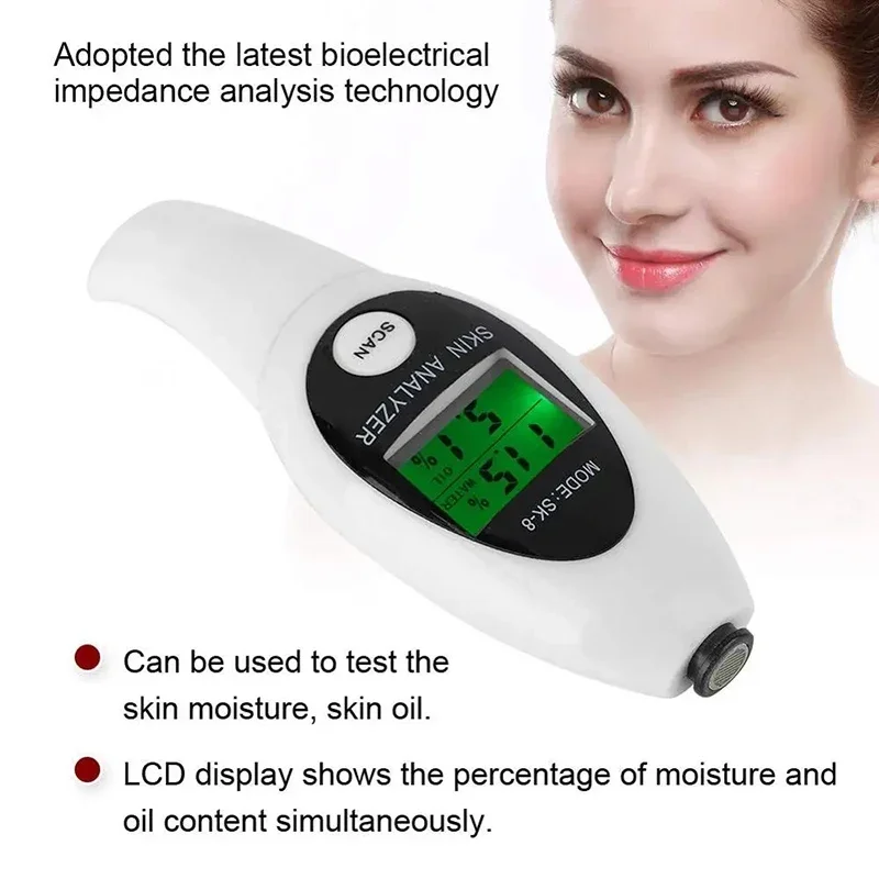 Professional Digital LCD Display Moisture Oil Water Facial Skin Analyzer Detection Skin Condition Face Care Health Skin Tester