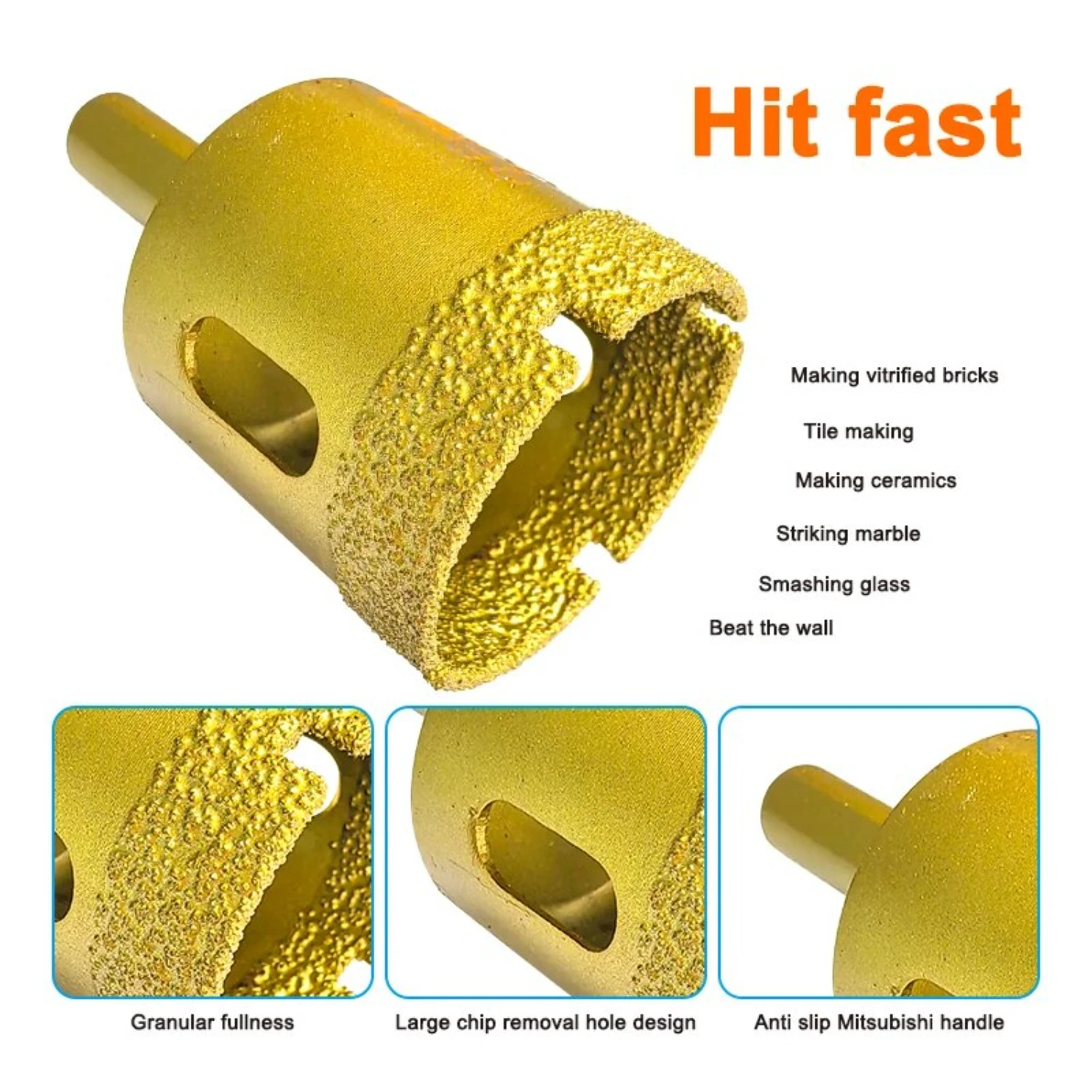 ชุดดอกสว่านอเนกประสงค์เซรามิก หิน และอิฐ Vitrified อเนกประสงค์ระดับพรีเมียม 12 ชิ้น - เหมาะสําหรับหินแกรนิตและหินอ่อน - สูง-