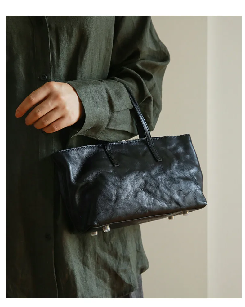 PNDME lässige, handgefertigte Vintage-Handtasche aus Rindsleder, erste Schicht, Damenhandtasche, schlicht, modisch, luxuriös, aus echtem Leder, Damen-Umhängetasche. – Detail 20