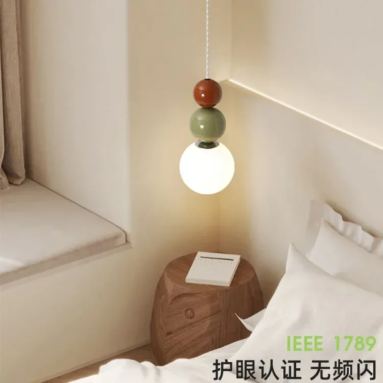 2023 New Pearl hanging lamp Nordic Colorful Ball White Glass Pendant Lights Lovely Living Room Bedroom Decor LED Pendant Lamps