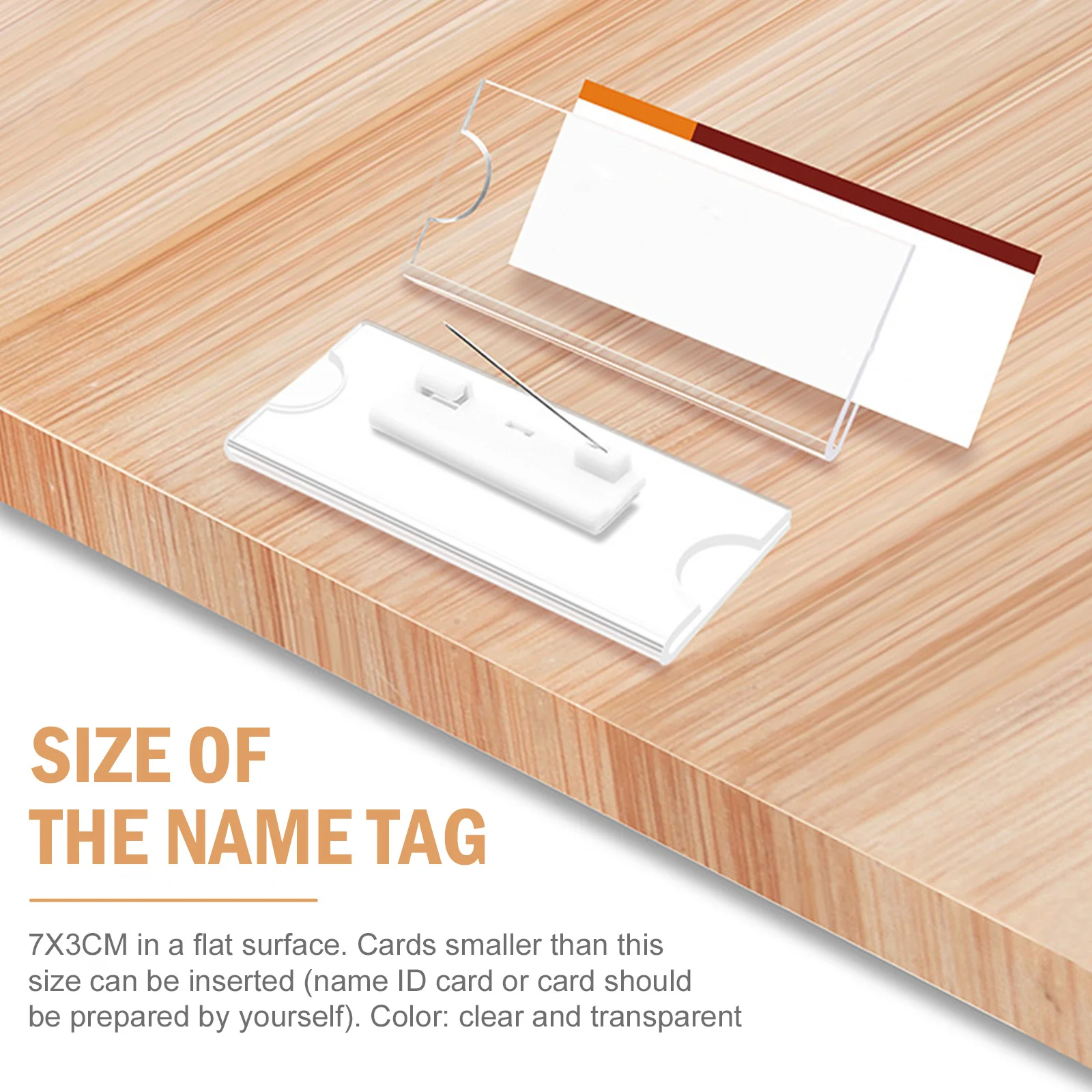 

10 Pcs Transparent Acrylic Breasts Organizing Students Name Cards Holders Id Badge Label Crafts