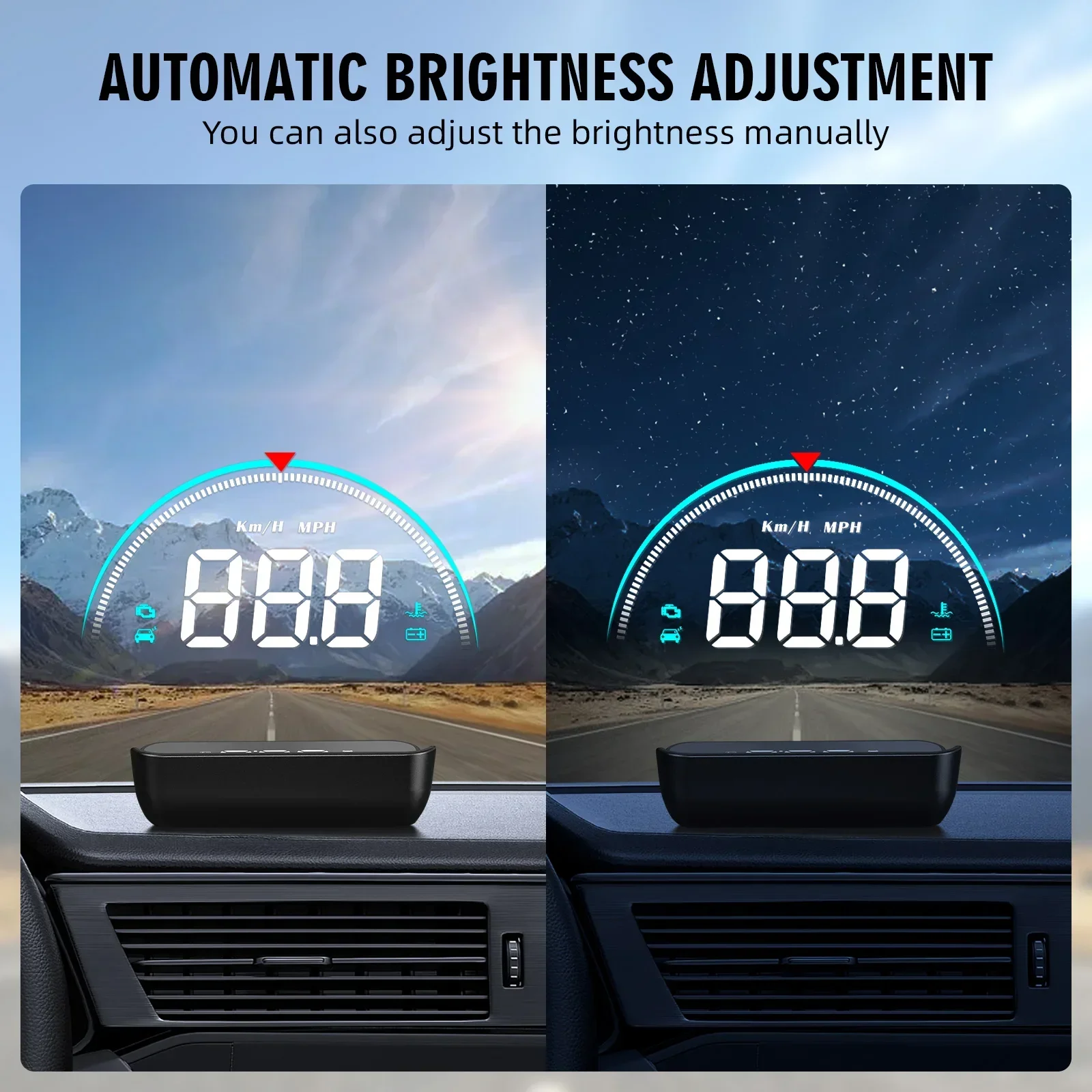 M8 Digital Car OBD Head UP Display Auto Car Windshield Projector Speedometer with Alarm Water Temperature Meter Auto Acessories