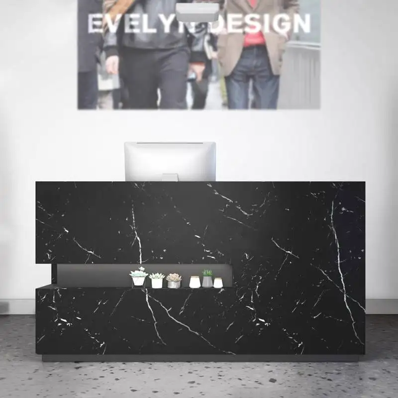 

Design Storage Reception Desks Black Cheap Mini Modern Luxury Reception Desks White Corner Wood Mostrador Recepcion Furniture