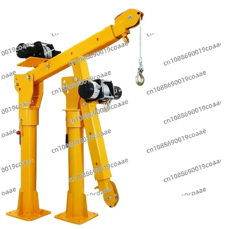 1T Telescopic boom Mini Truck Mounted Crane with 1800lbs self locking hand winch for Russia