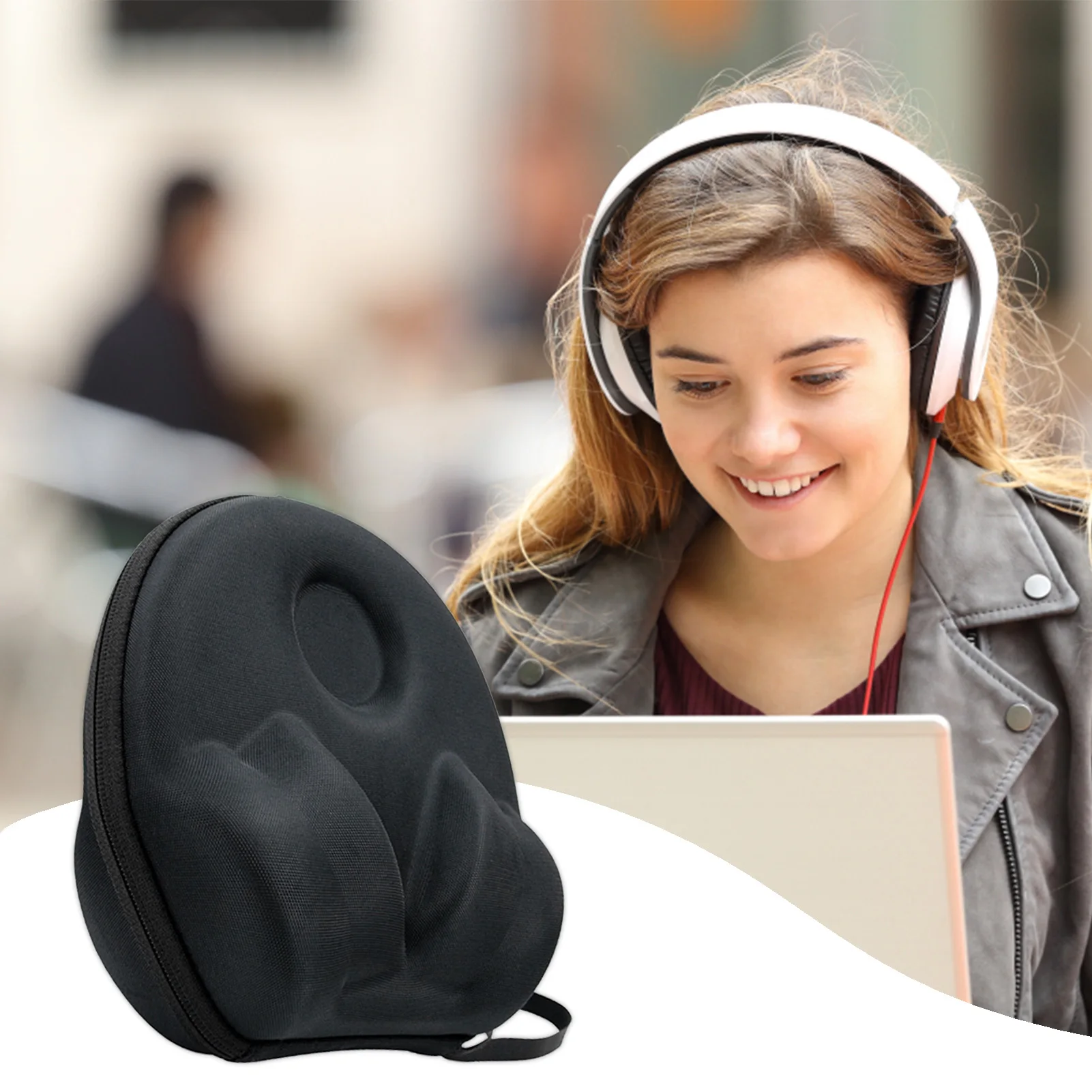 Повязка на голову, Bluetooth-совместимая с планкой, мягкая внутренняя подкладка, устойчивая к царапинам сумка для организации наушников