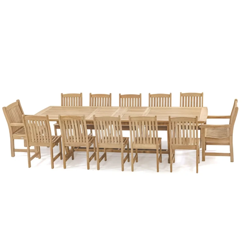 

Modern Style Modern Luxury Teak Dining Table Sets Outdoor Aluminum Party Wooden Patio Furniture Garden Dinner Sets