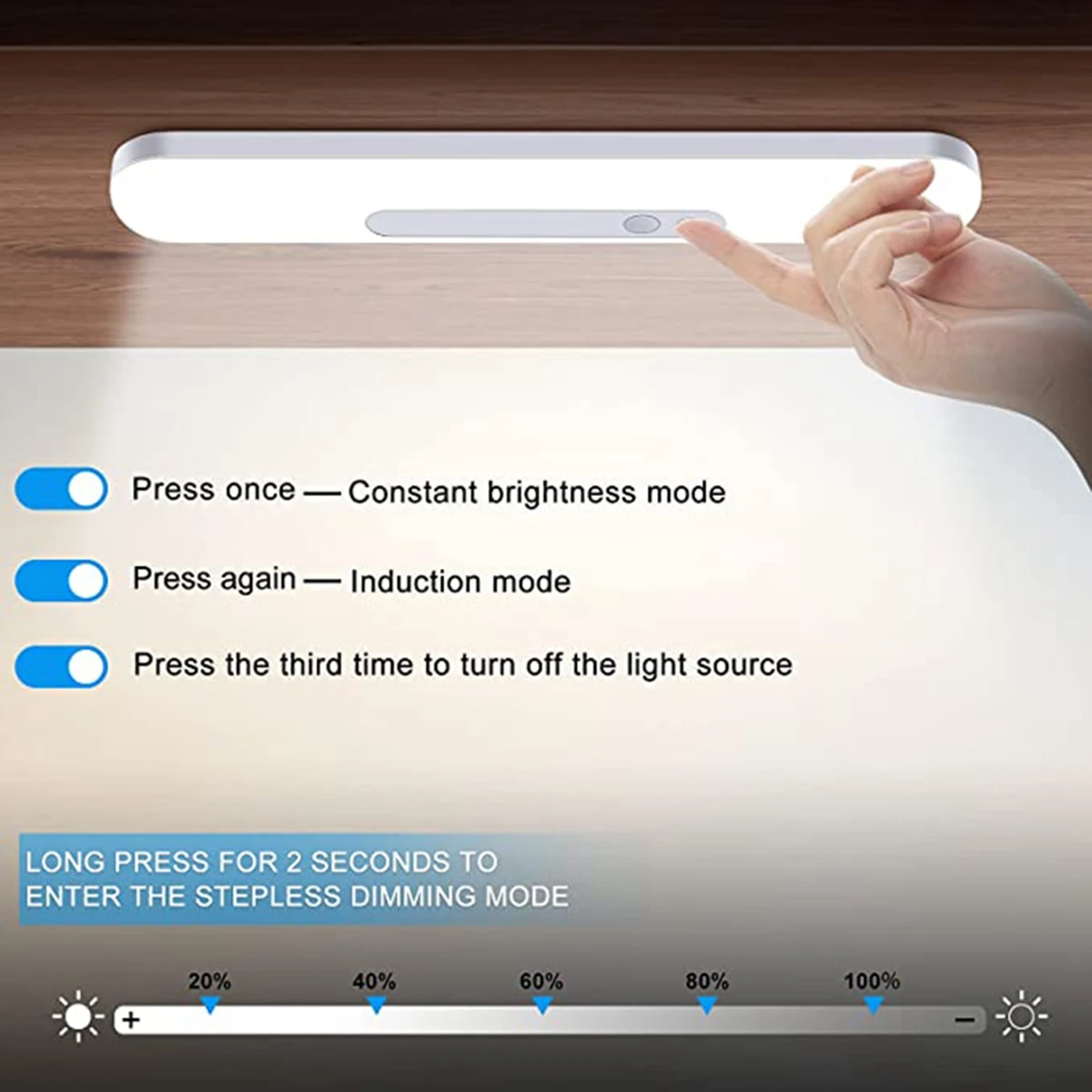 ABLK 캐비닛 조명 아래, LED 옷장 조명, 2200Mah 고용량 충전식 모션 센서 조명 실내