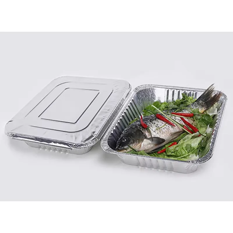 

1000pcs Aluminum Foil Tray Pan Disposable Thickened Food Container BBQ Tray Takeaway Packing Boxes For Kitchen Cooking Baking