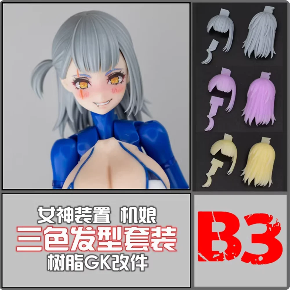 

Snail SH STUDIO 1/12 Mecha Girl Goddess Device Three Color Hair Style B3 Group Resin GK Modified Parts Model In Stock