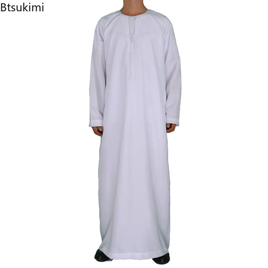 Eid Muslim Jubba Thobe Men Ramadan Embroidery Long Robe Kaftan Kimono Saudi Musulman Abaya Dubai Arab Turkey Islamic Clothing