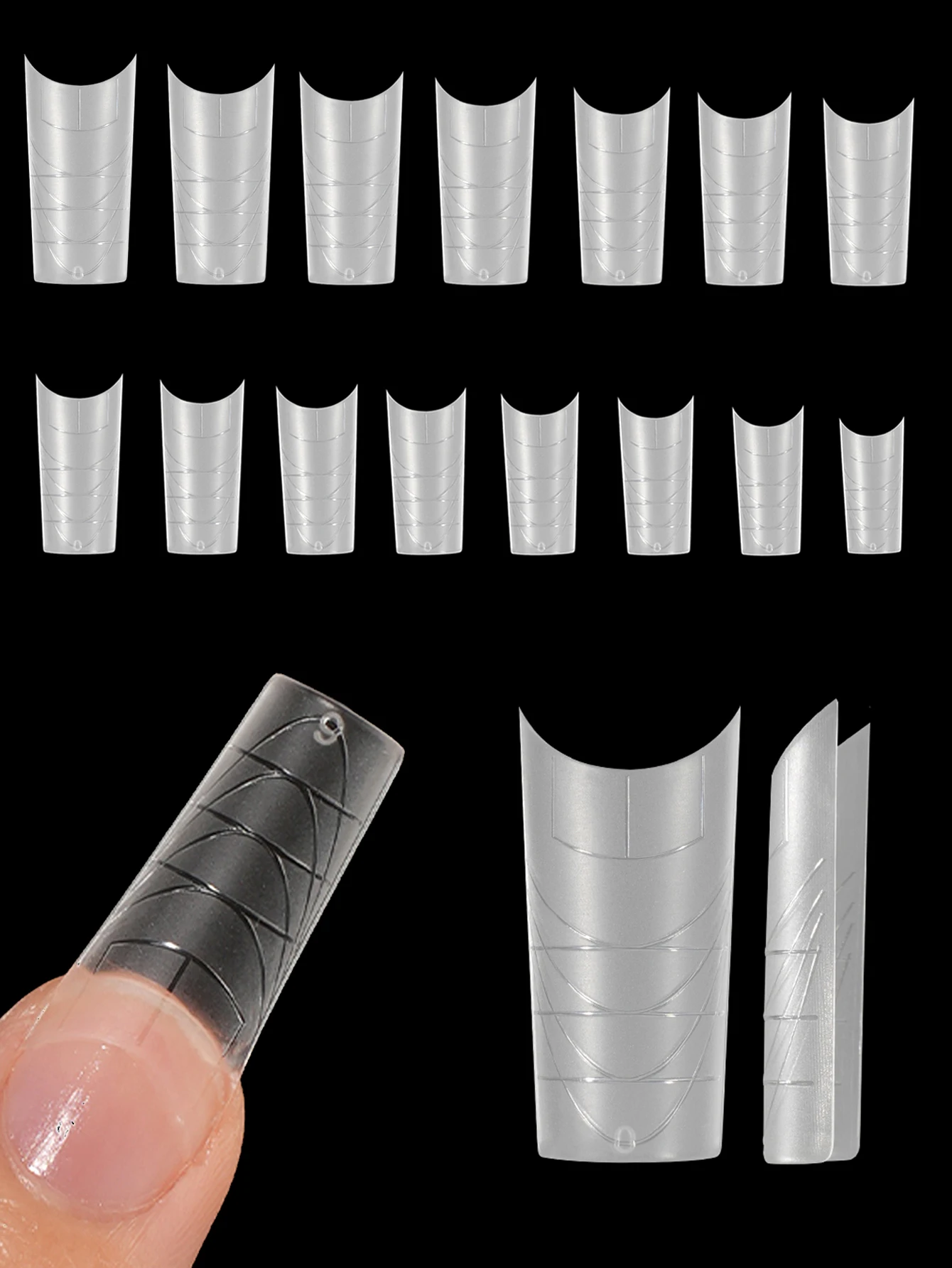 150Pcs Long Clear Coffin Nails Tips, Extra Long No C Curve Half Cover Coffin Nail Tips , Acrylic Nail Tips Fake Nails